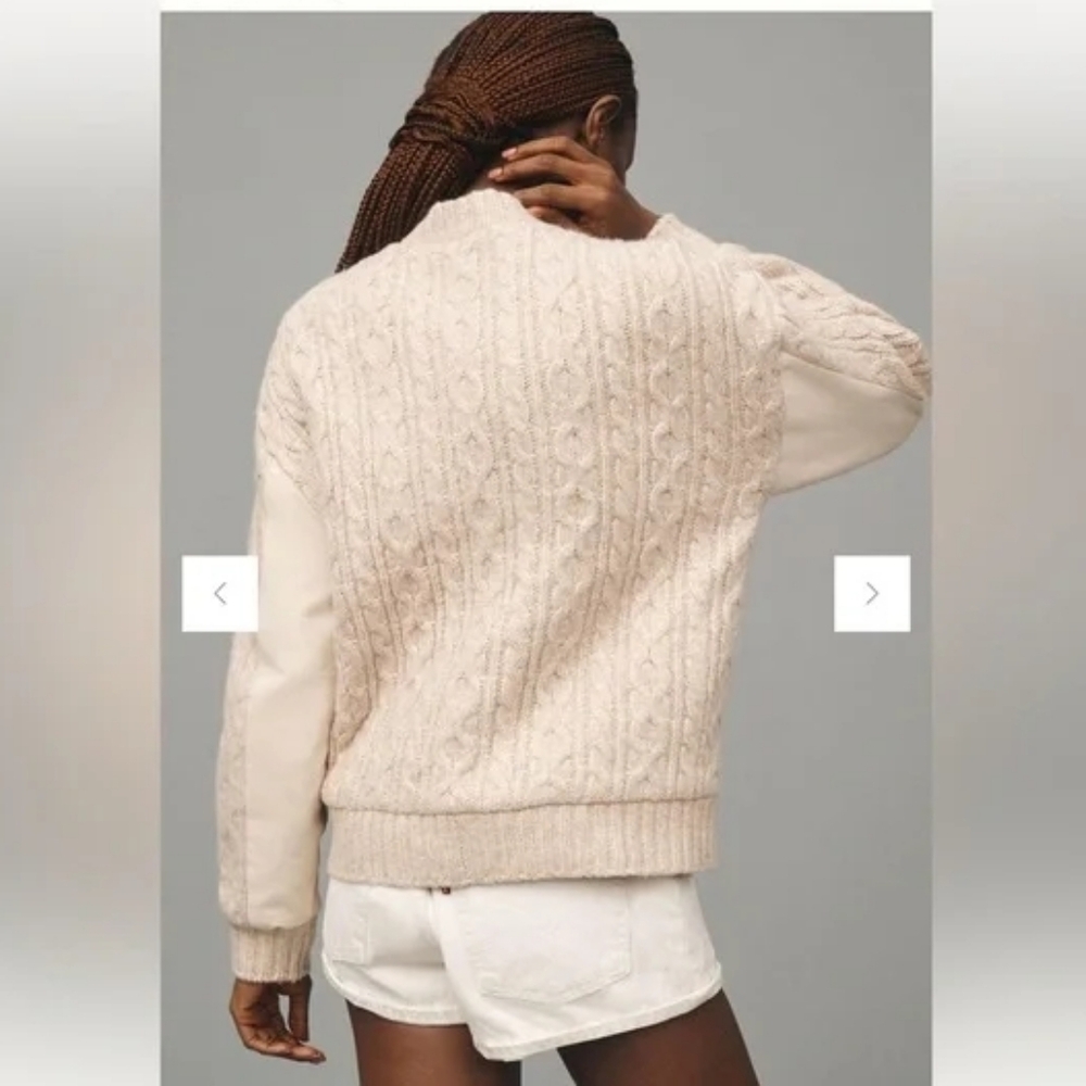 Anthropologie Beige Bomber Jacket - Picture 8 of 8